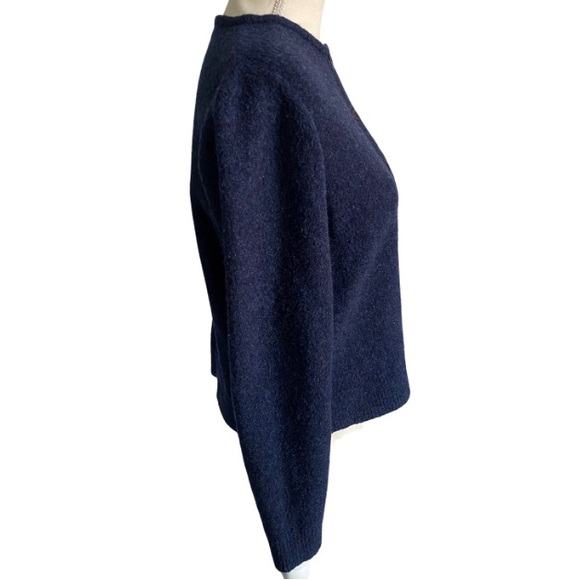 EDDIE BAUER Women’s Navy Blue Wool Nylon Polyester Button Down Sweater Size L - Picture 3 of 7